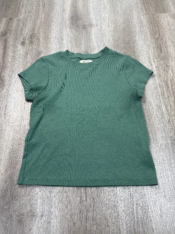 women's tops with beading accentsTop Short Sleeve Basic By Madewell In Green, Size: M