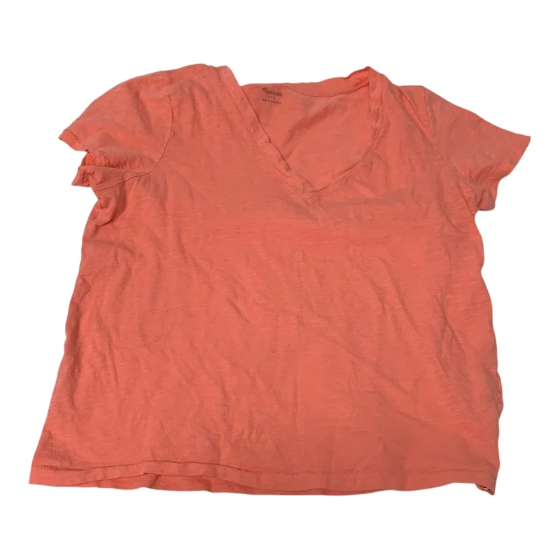 women's tops with cold-shoulder cutsTop Short Sleeve Basic By Madewell In Peach, Size: S