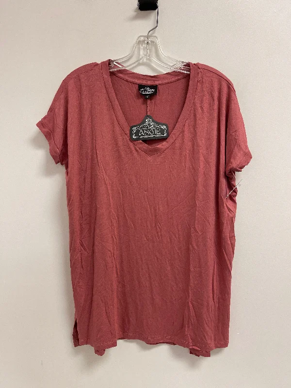 women's tops for casual FridaysTop Short Sleeve By Angie In Pink, Size: S