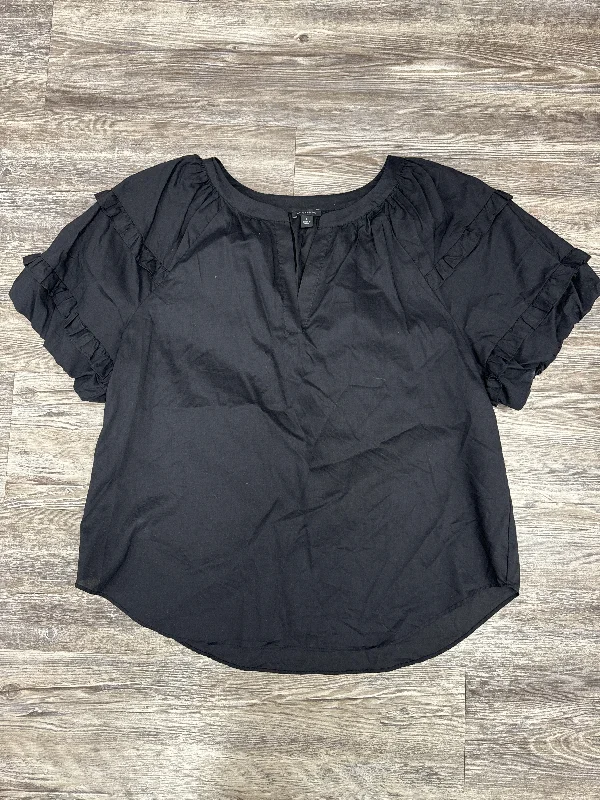 luxury women's topsTop Short Sleeve By Ann Taylor In Black, Size: L