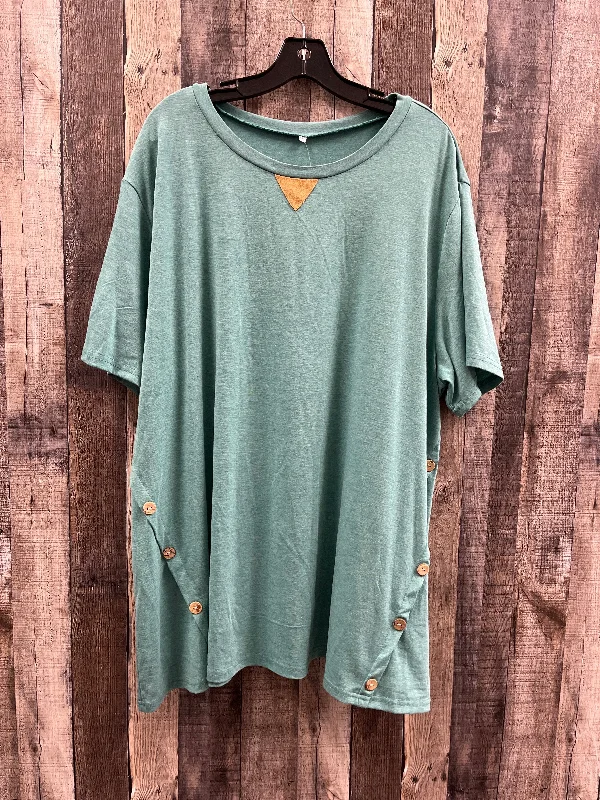 women's tops for those who want to elevate their everyday wear with chic and elegant piecesTop Short Sleeve By Cmf In Green, Size: 4x