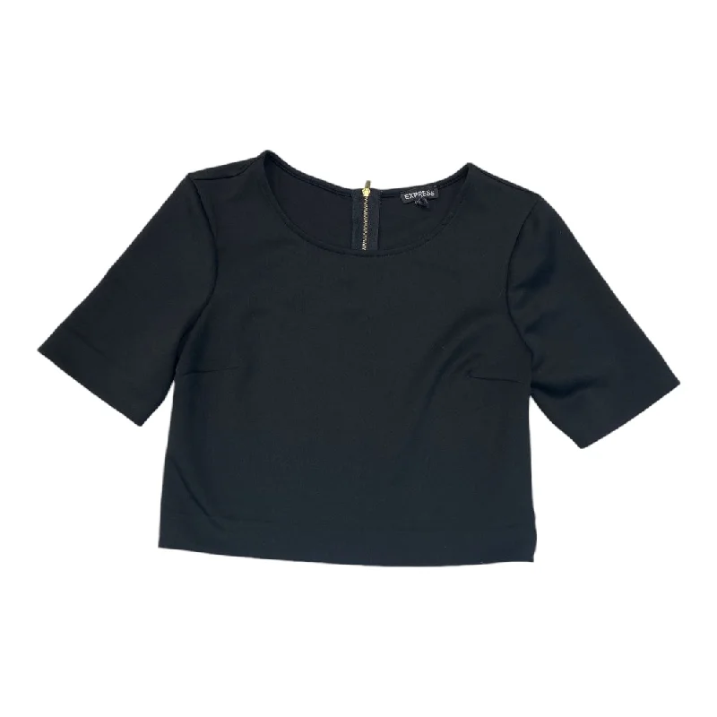 women's tops made from cottonTop Short Sleeve By Express In Black, Size: S