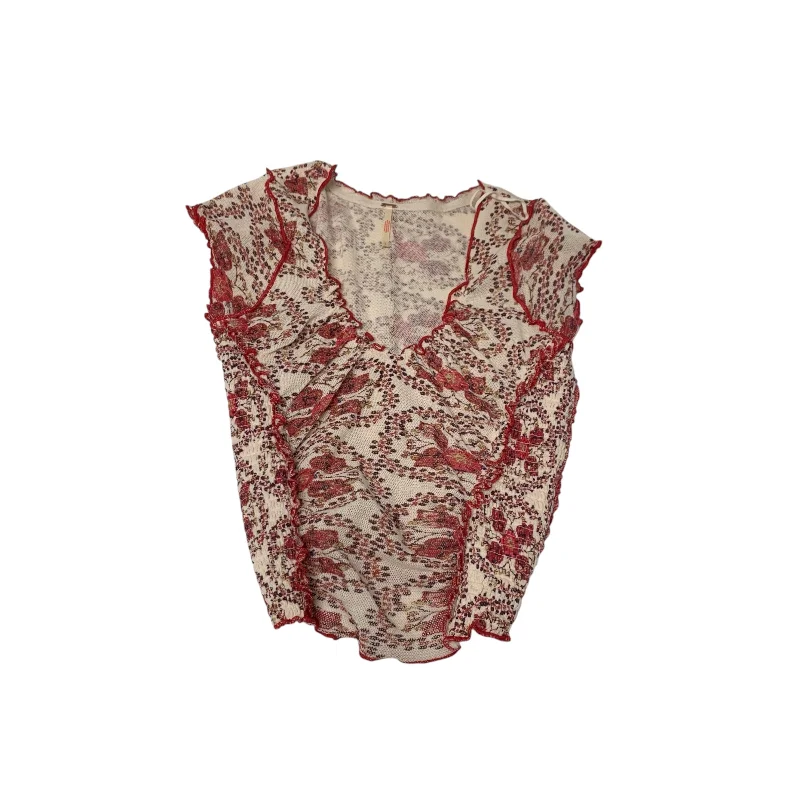 women's tops for casual FridaysTop Short Sleeve By Free People In Red, Size: S