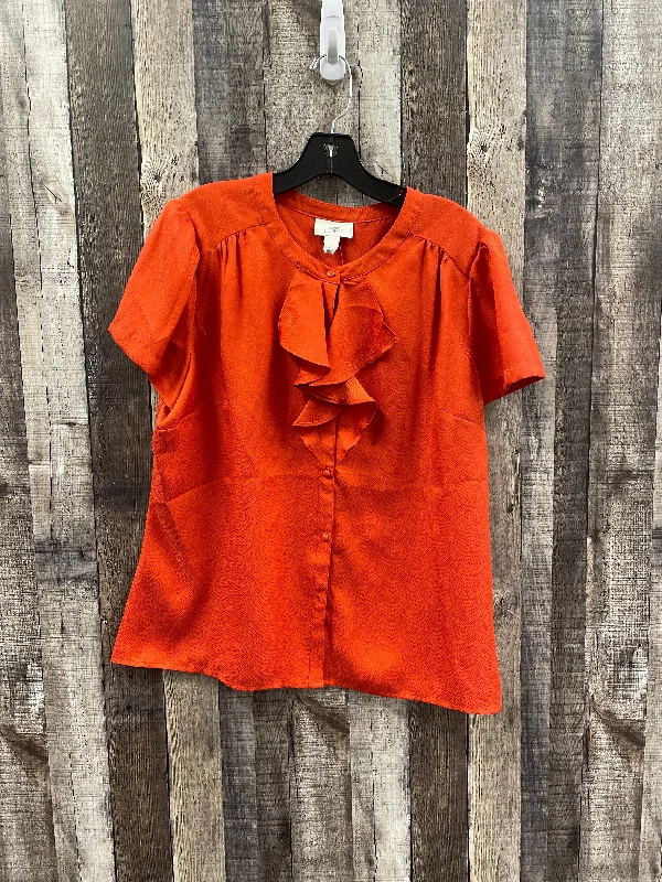 women's tops for gala dinnersTop Short Sleeve By Loft In Orange, Size: Xl