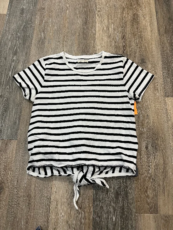 women's tops for those who prefer classic over trendy stylesTop Short Sleeve By Madewell In Striped Pattern, Size: M