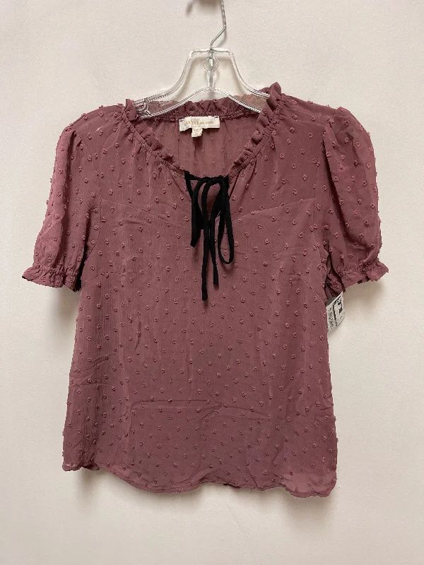 women's tops for business casual attireTop Short Sleeve By Monteau In Purple, Size: Xs