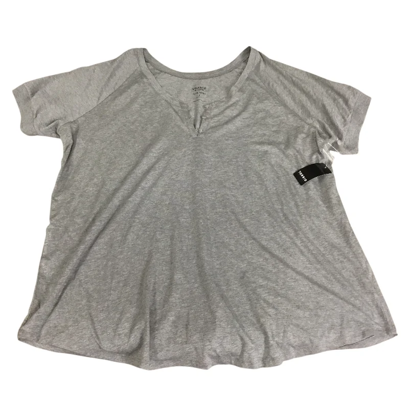 women's tops for everyday eleganceTop Short Sleeve By Torrid In Grey, Size: 3x