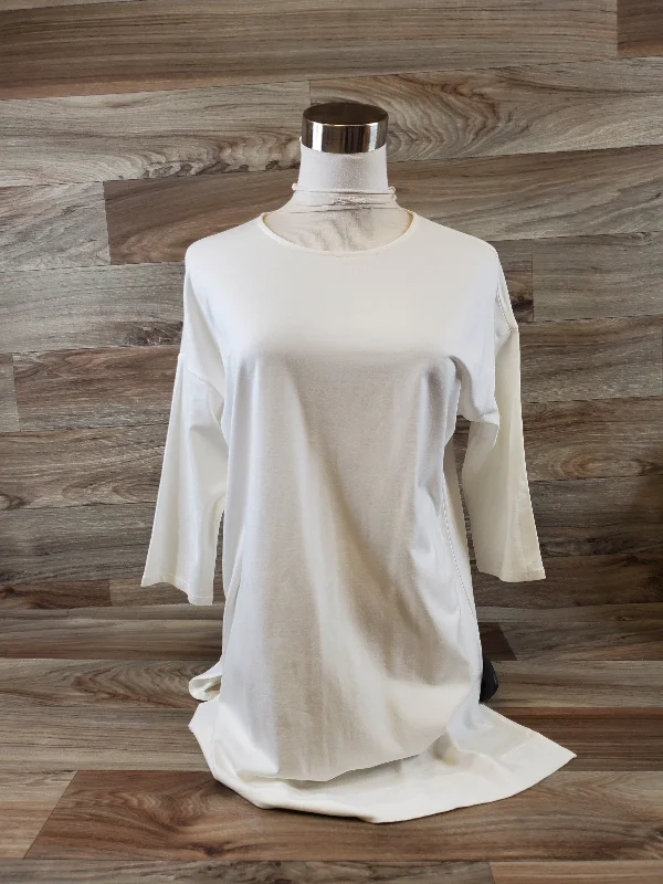 women's tops for cozy nights inTunic Short Sleeve By J. Jill In Cream, Size: S