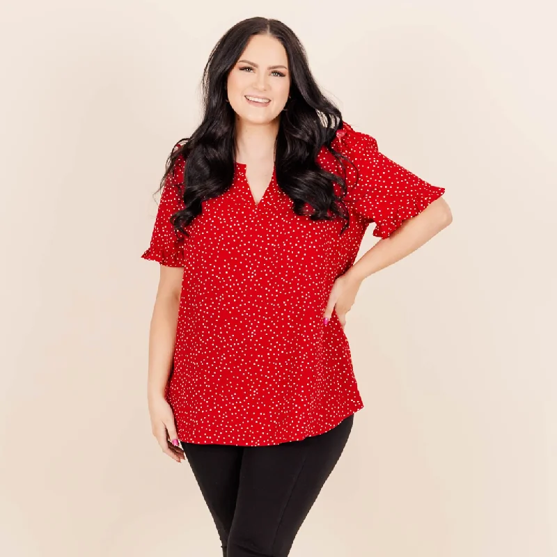 women's tops with cinched waistsWindy Willow Top, Red